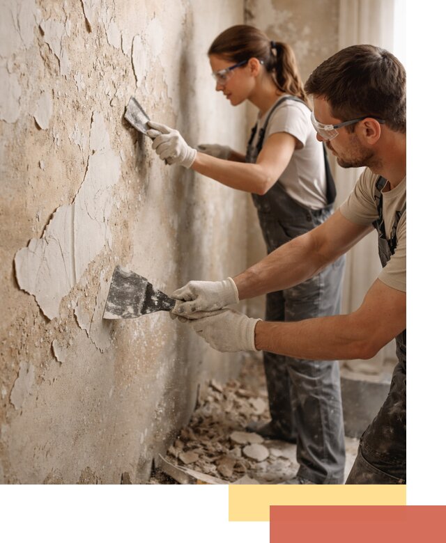 Снятие старой шпаклевки и подготовка поверхностей в Нижнем Новгороде