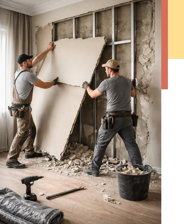 Демонтаж гипсокартона со стен в Нижнем Новгороде от 365 руб. — услуги демонтажа | ОТДЕЛОЧНИК-Ннн