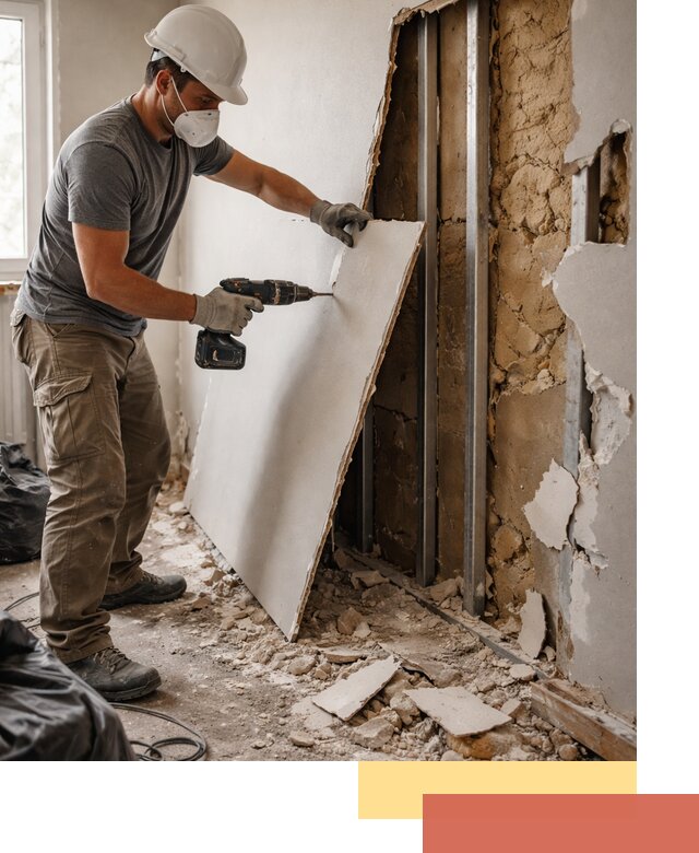 Демонтаж гипсокартона со стен в Нижнем Новгороде качественно и быстро