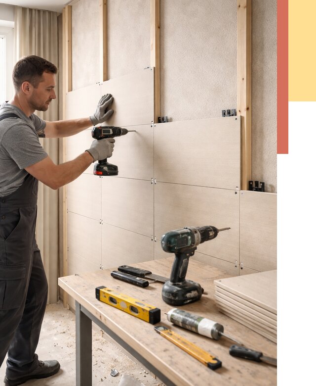 Монтаж МДФ панелей на стены в Нижнем Новгороде от 1303 руб. под ключ | ОТДЕЛОЧНИК-Ннн