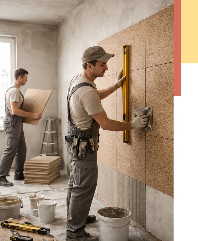 Монтаж пробковых панелей на стены в Нижнем Новгороде от 3647 руб. — ОТДЕЛОЧНИК-Ннн