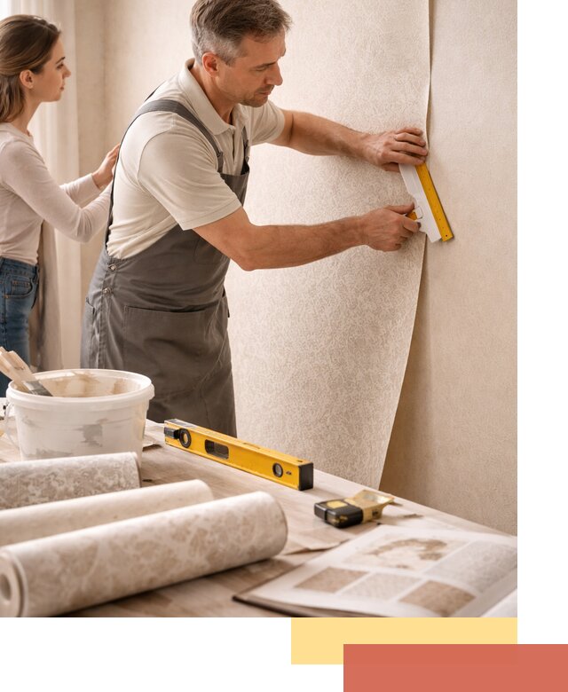 Поклейка обоев с подбором рисунка в Нижнем Новгороде