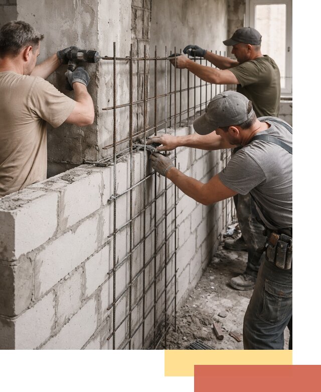 Армирование кладки перегородок в Нижнем Новгороде профессионально и надёжно
