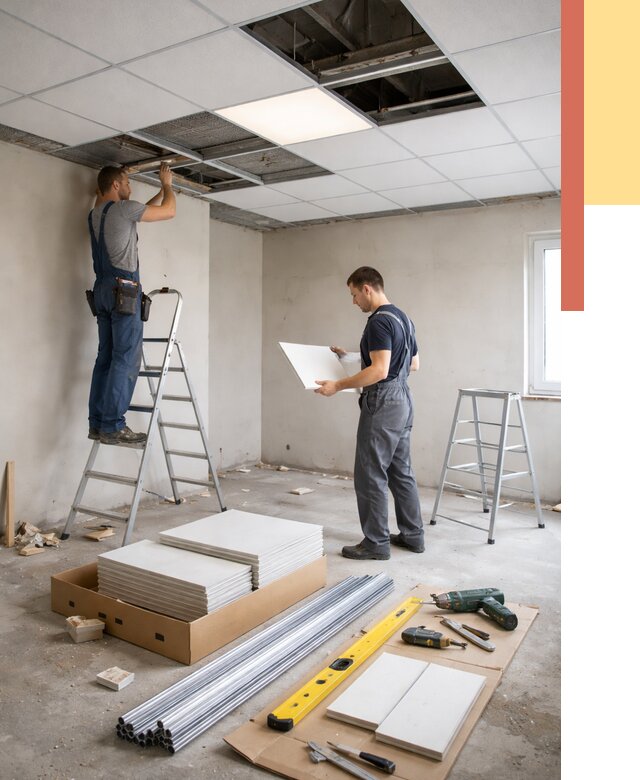 Монтаж потолка армстронг в Нижнем Новгороде от 4689 руб/м2 — быстрая установка под ключ | ОТДЕЛОЧНИК-Ннн